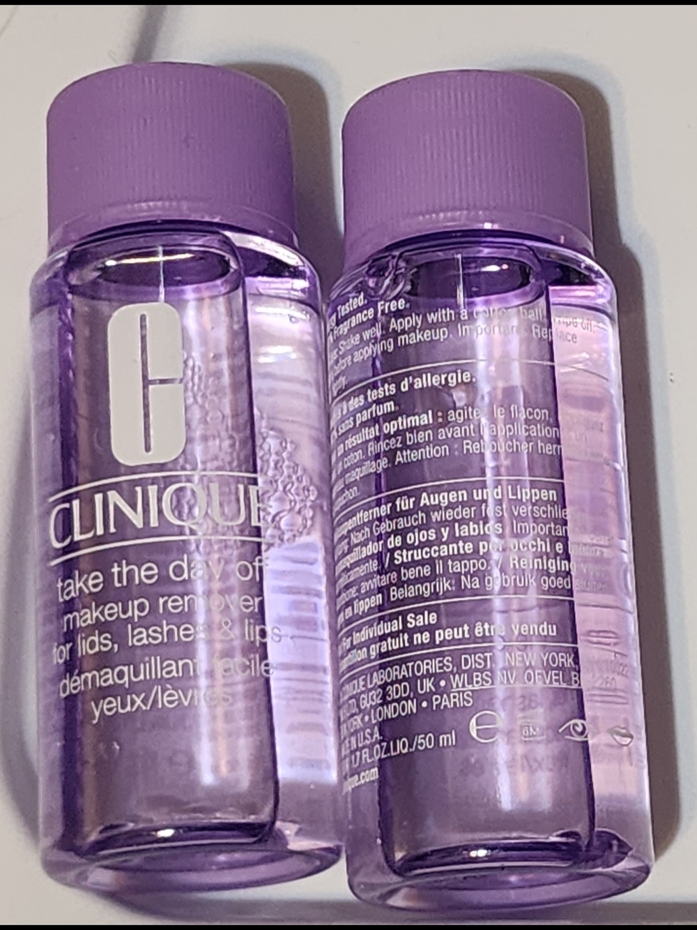 2 PACK Clinique Take The Day Off Makeup Remover Minis - Lavender Purple